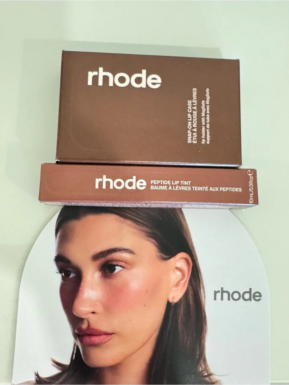 Rhode limited edition snap on lip case in bronze+ lip tint in Macadamia butter